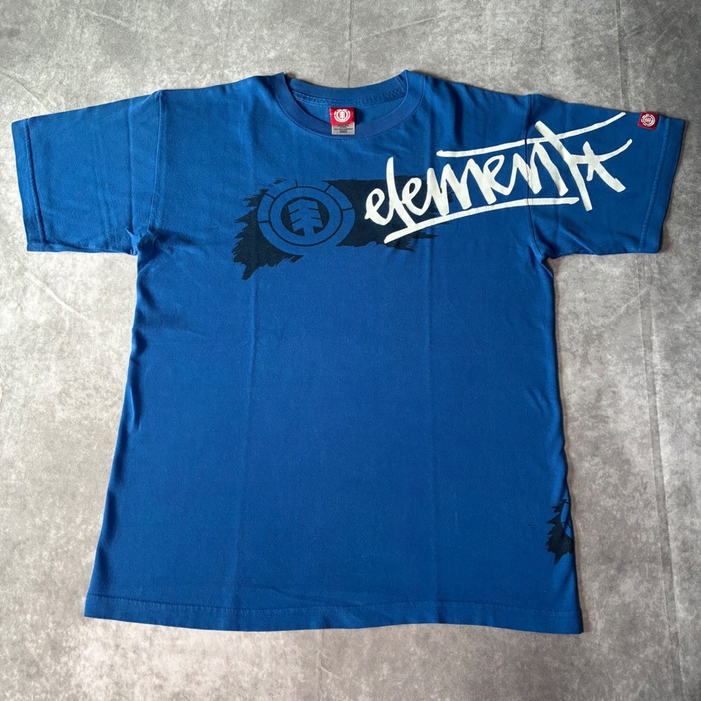 Vintage Element Skateboards T-Shirt Blue Y2K Logo Graphic Mens Medium
Skater